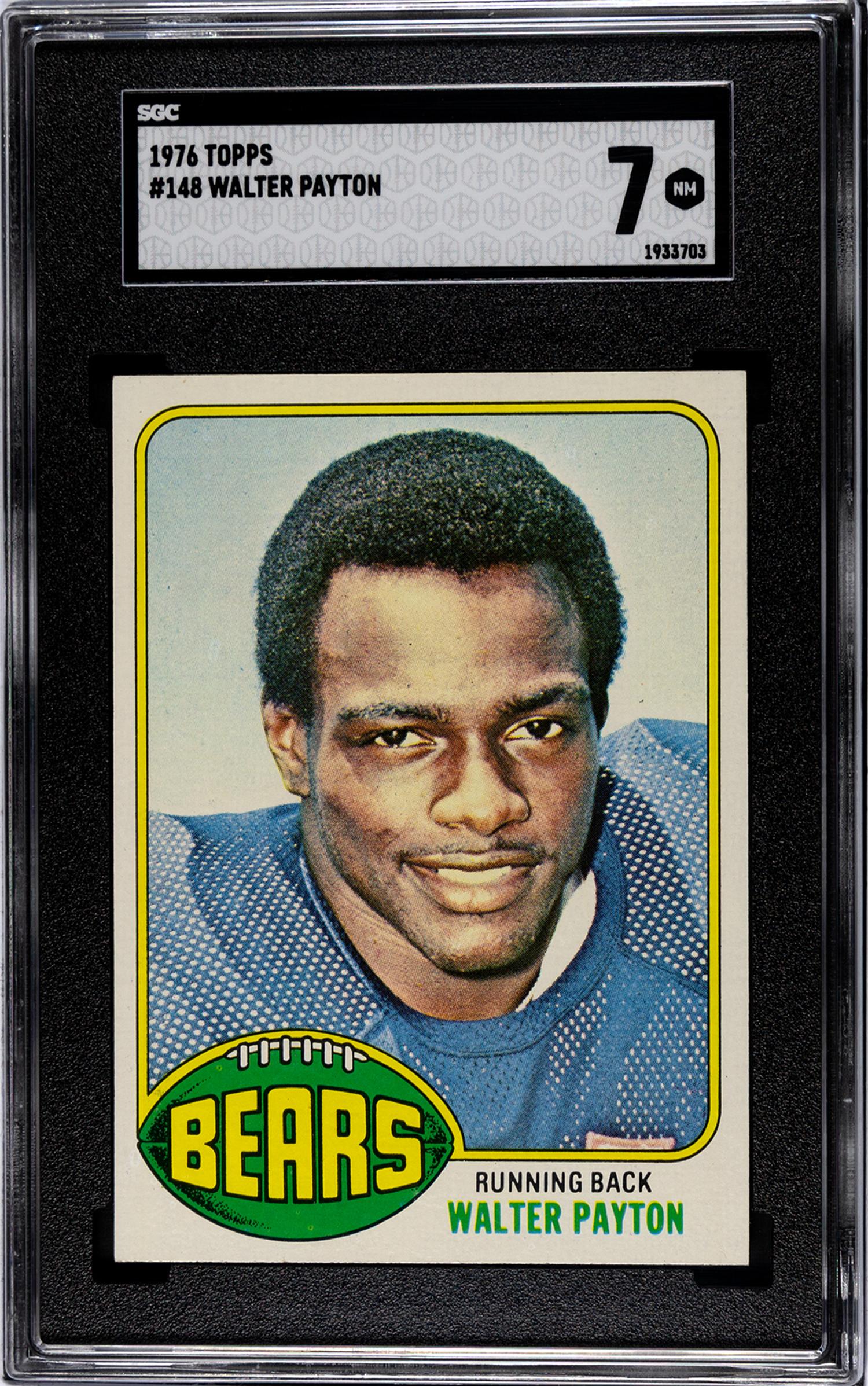 A 1976 Topps Walter Payton Rookie Football Card No. 148 (SGC 7 NM)
