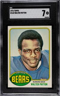 A 1976 Topps Walter Payton Rookie Football Card No. 148 (SGC 7 NM)