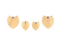 RETRO, SAPPHIRE, DIAMOND, AND YELLOW GOLD SET