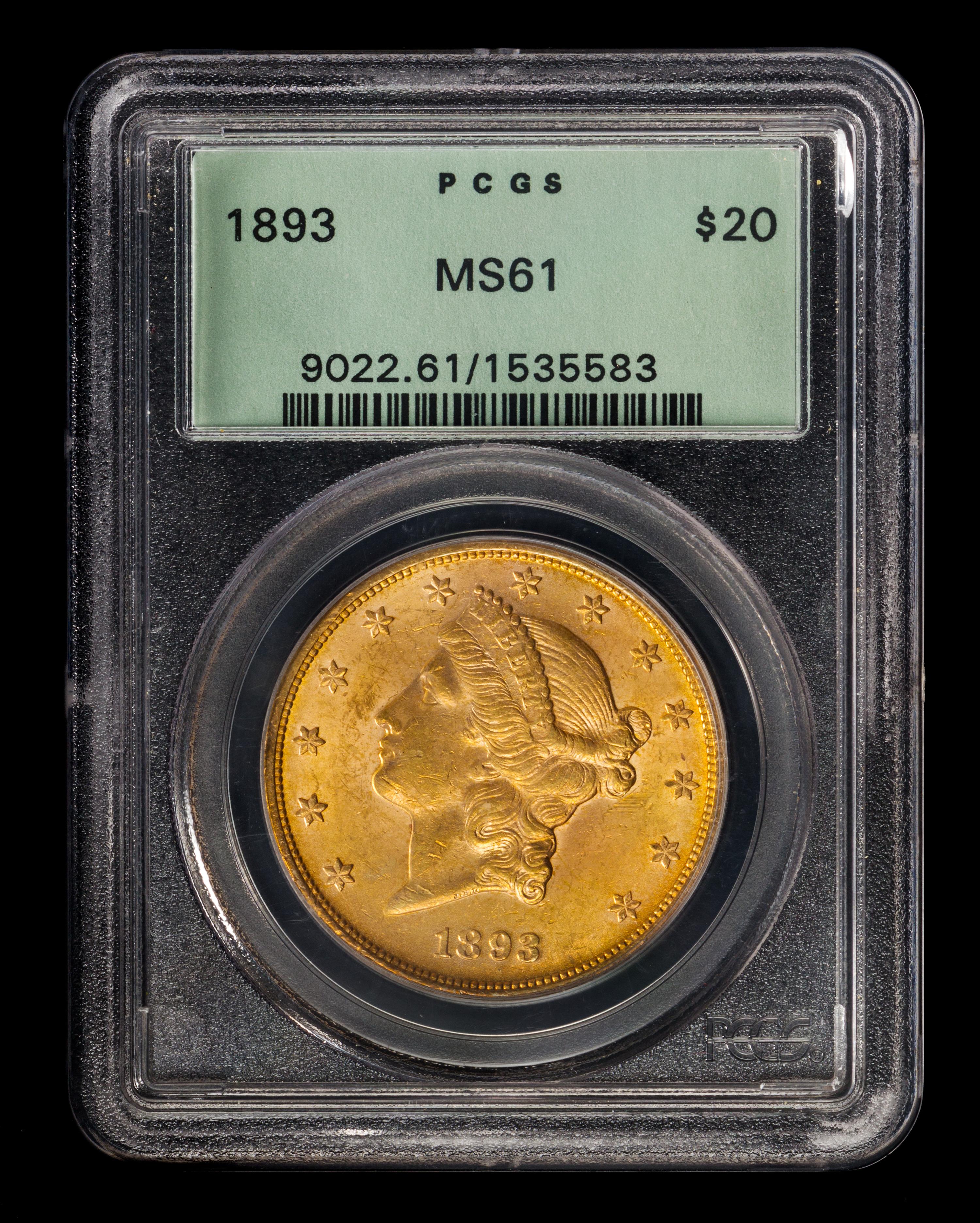 A United States 1893 Liberty Head $20 Gold Coin
