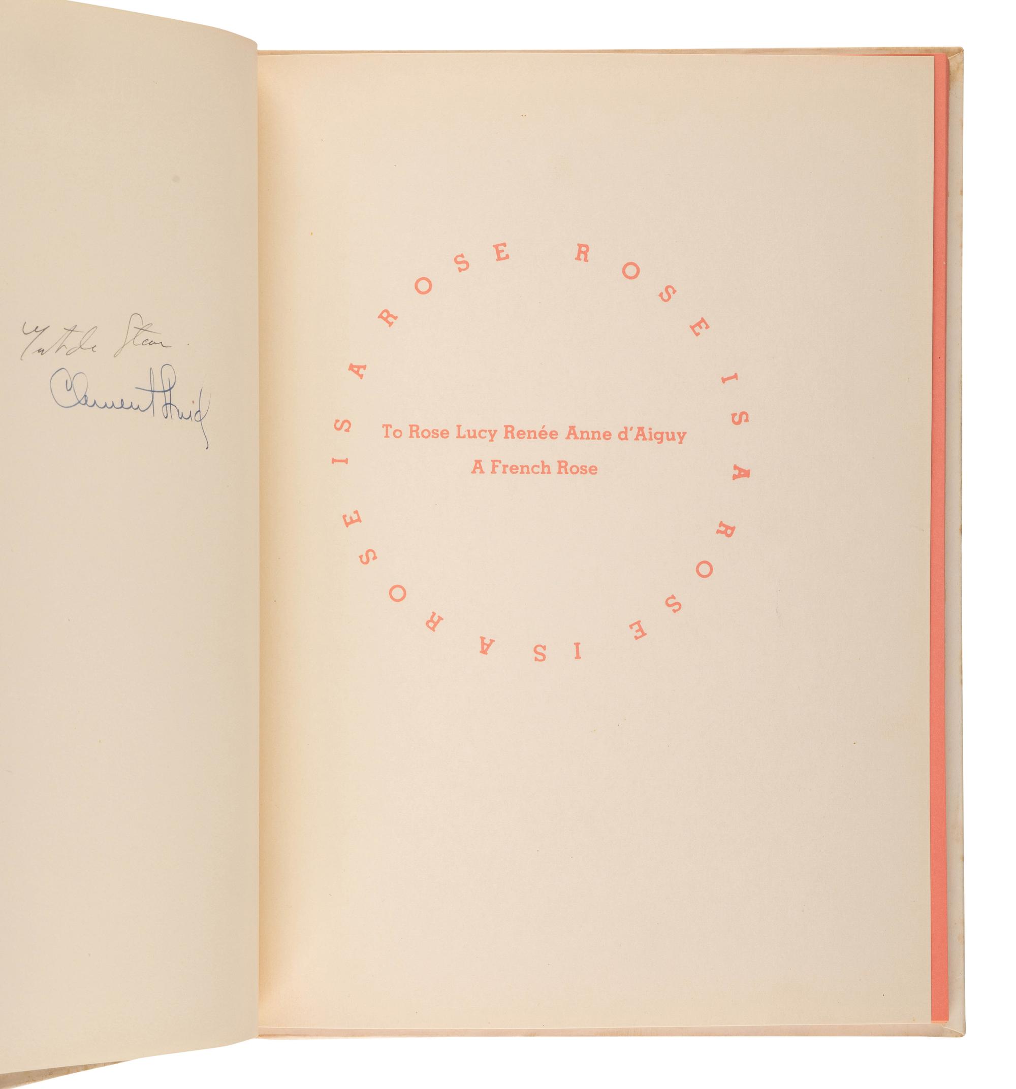 STEIN, Gertrude (1874-1946). The World is Round . New York: William R. Scott, Inc., 1939.