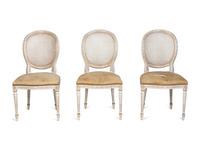 A Set of Ten Louis XV Style Painted Dining Chairs