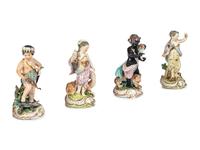 A Group of Continental Porcelain Allegorical Figures