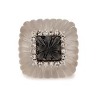 HARDSTONE AND DIAMOND RING