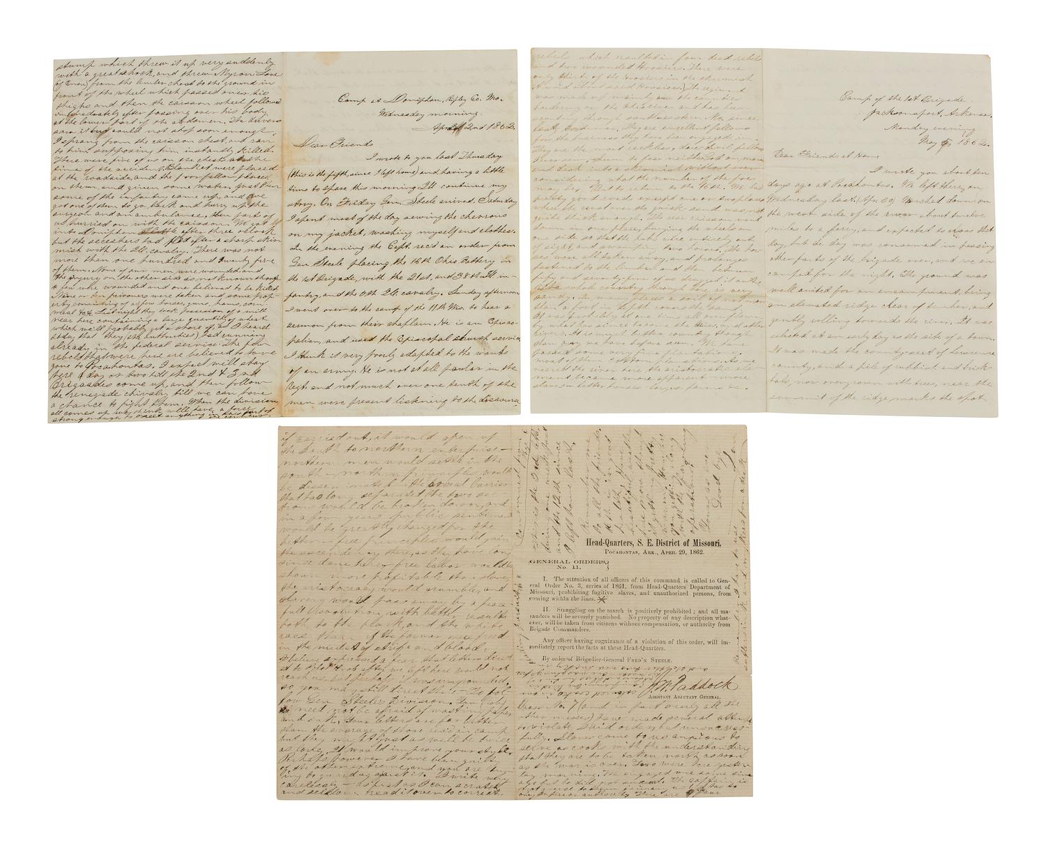 [CIVIL WAR]. Corporal Samuel McKinney Stafford (1837-1922), 16th Ohio Battery, archive including war-date diary and letters.