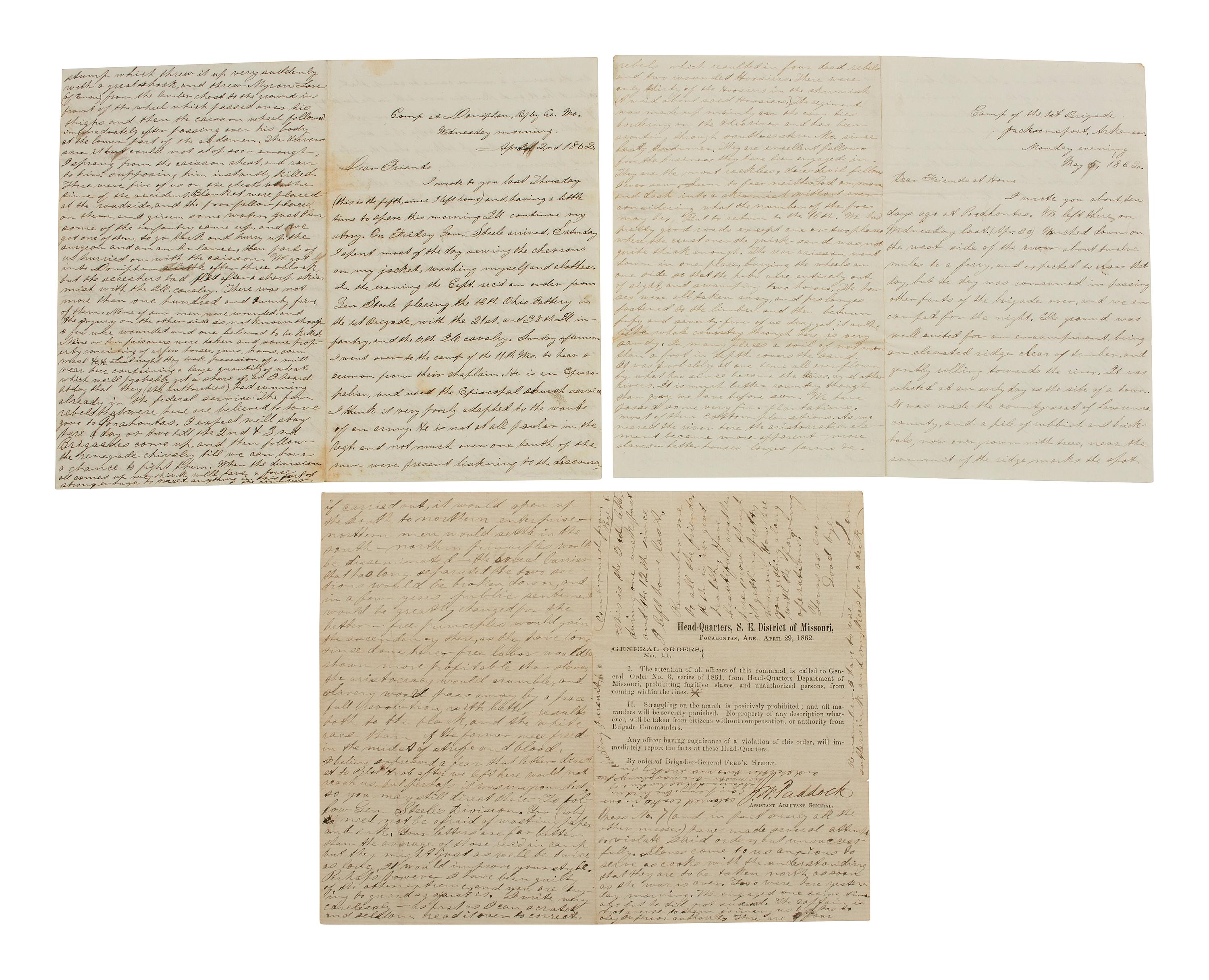 [CIVIL WAR]. Corporal Samuel McKinney Stafford (1837-1922), 16th Ohio Battery, archive including war-date diary and letters.