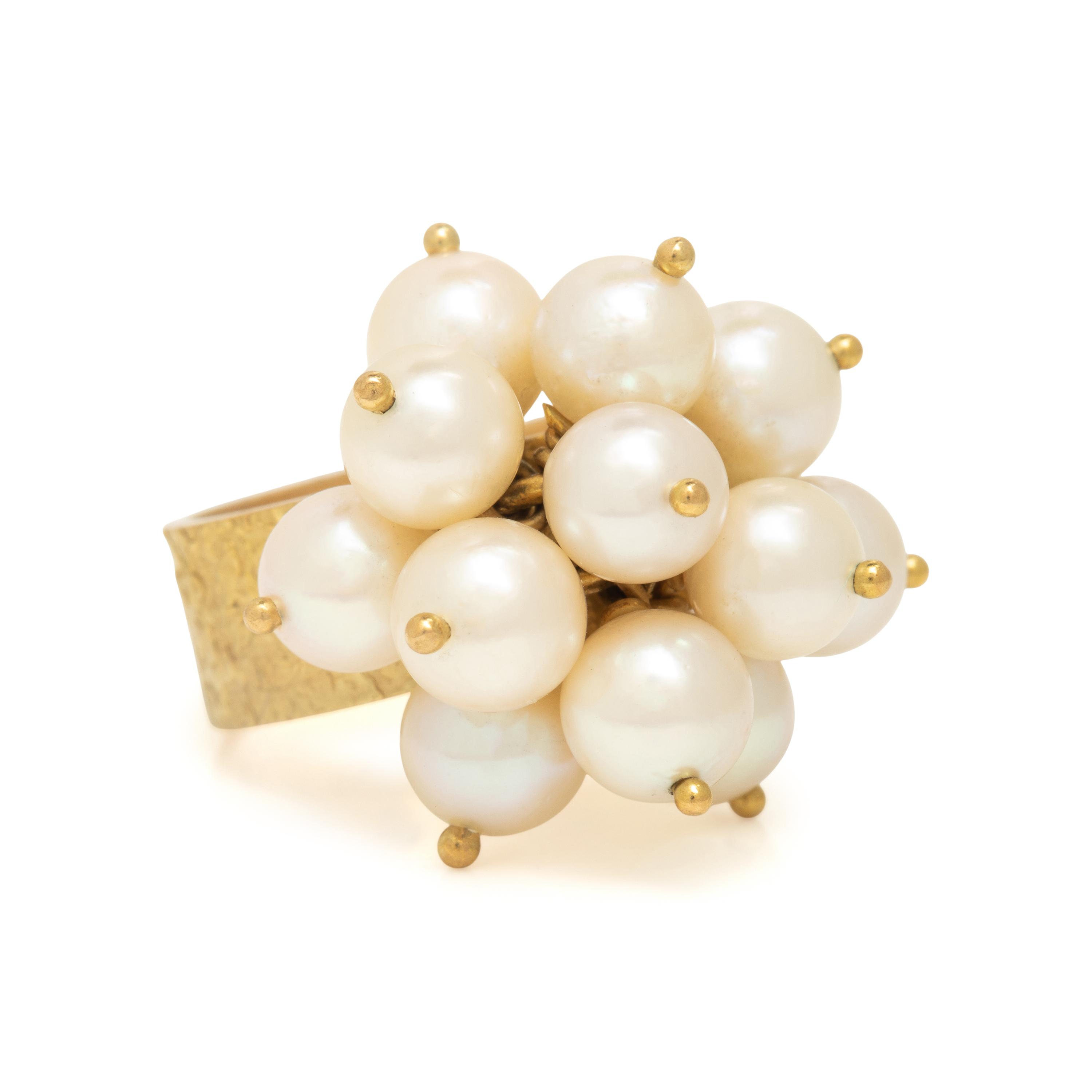 Collection of Cultured Pearl and Yellow Gold Jewelry