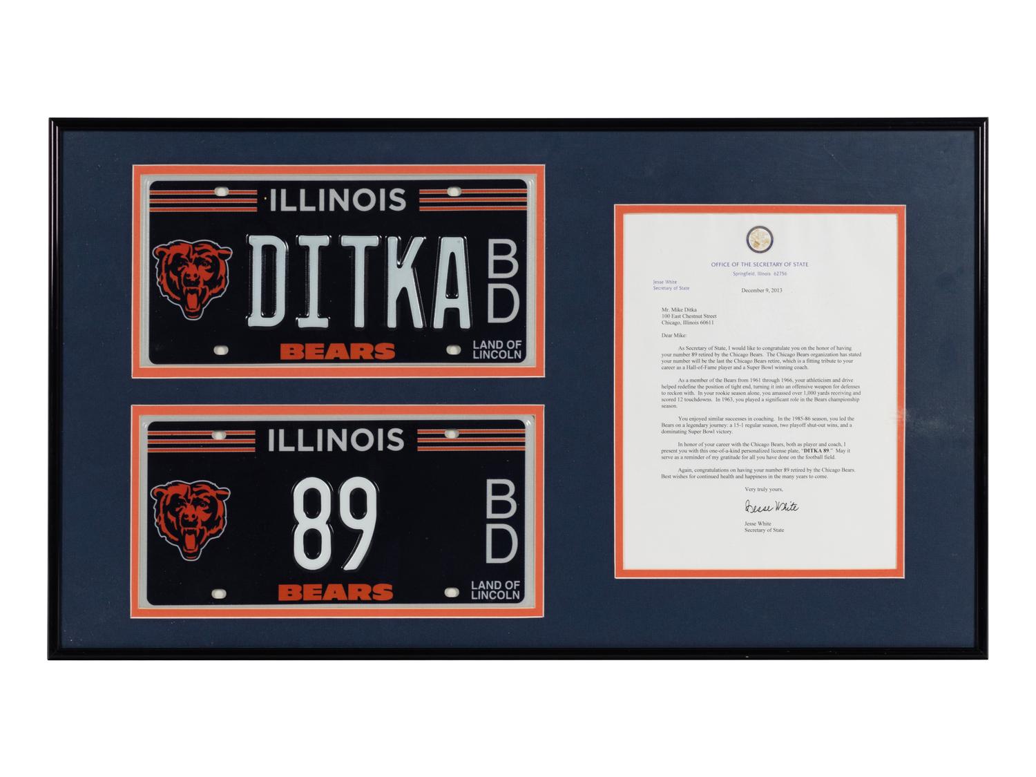A Group of Four Awards Presented to Mike Ditka Formerly Displayed at Mike Ditka’s Restaurant