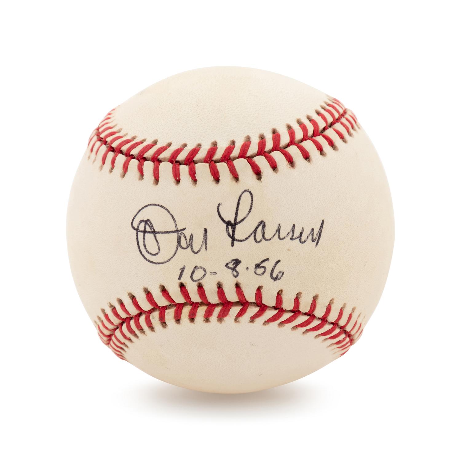 A Don Larsen Single Signed and Perfect Game Inscribed Baseball