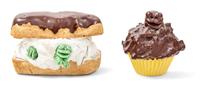 Eclair with 3 Frogs and Chocolate Frog Cupcake