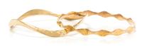 A Collection of 14 Karat Yellow Gold Bangle Bracelets, 19.20 dwts.