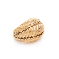 TIFFANY & CO., YELLOW GOLD AND DIAMOND BOMBE RING