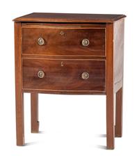 A Federal Mahogany Bowfront Commode