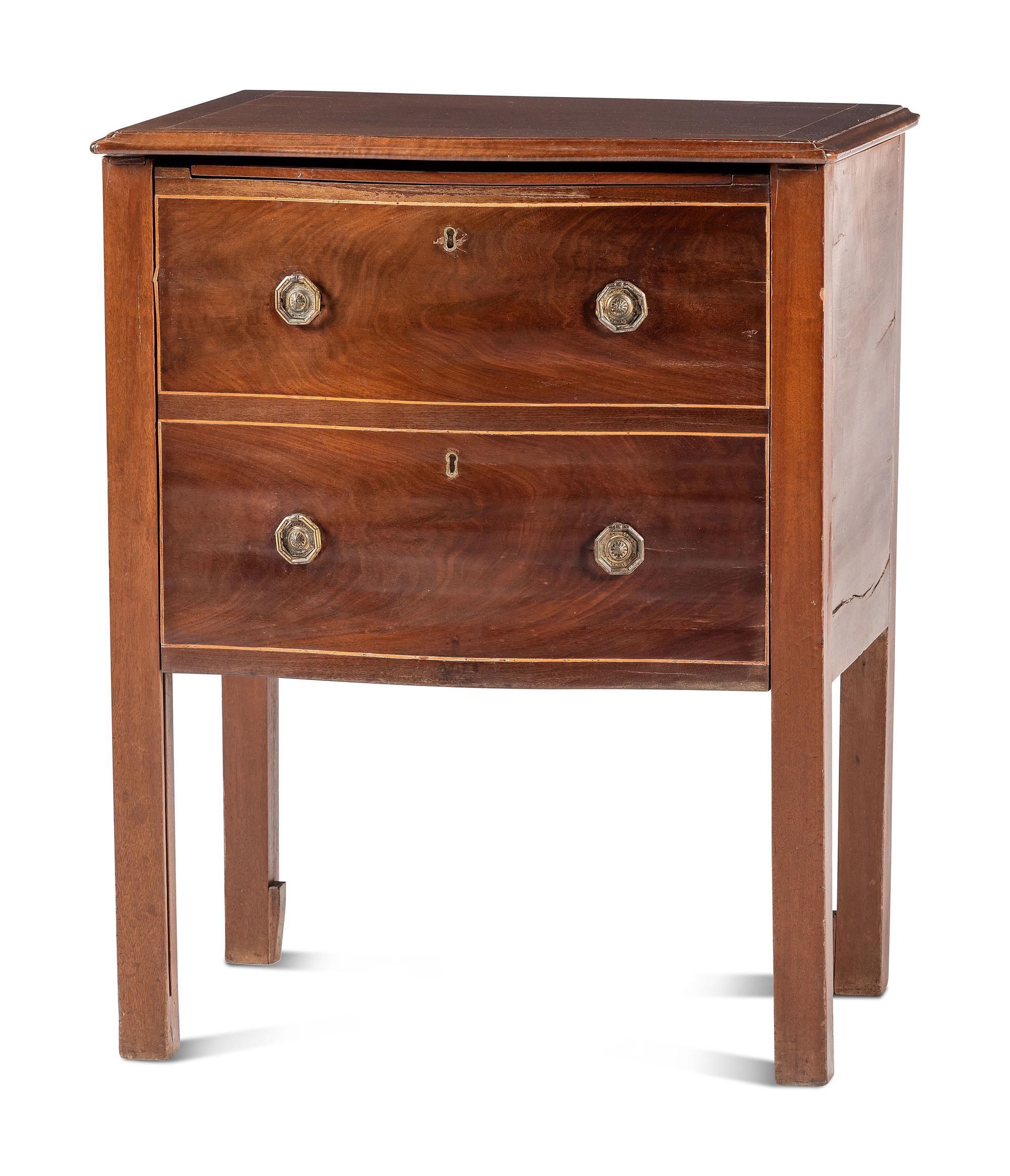 A Federal Mahogany Bowfront Commode