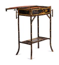 A Victorian Faux Bamboo and Lacquer Side Table