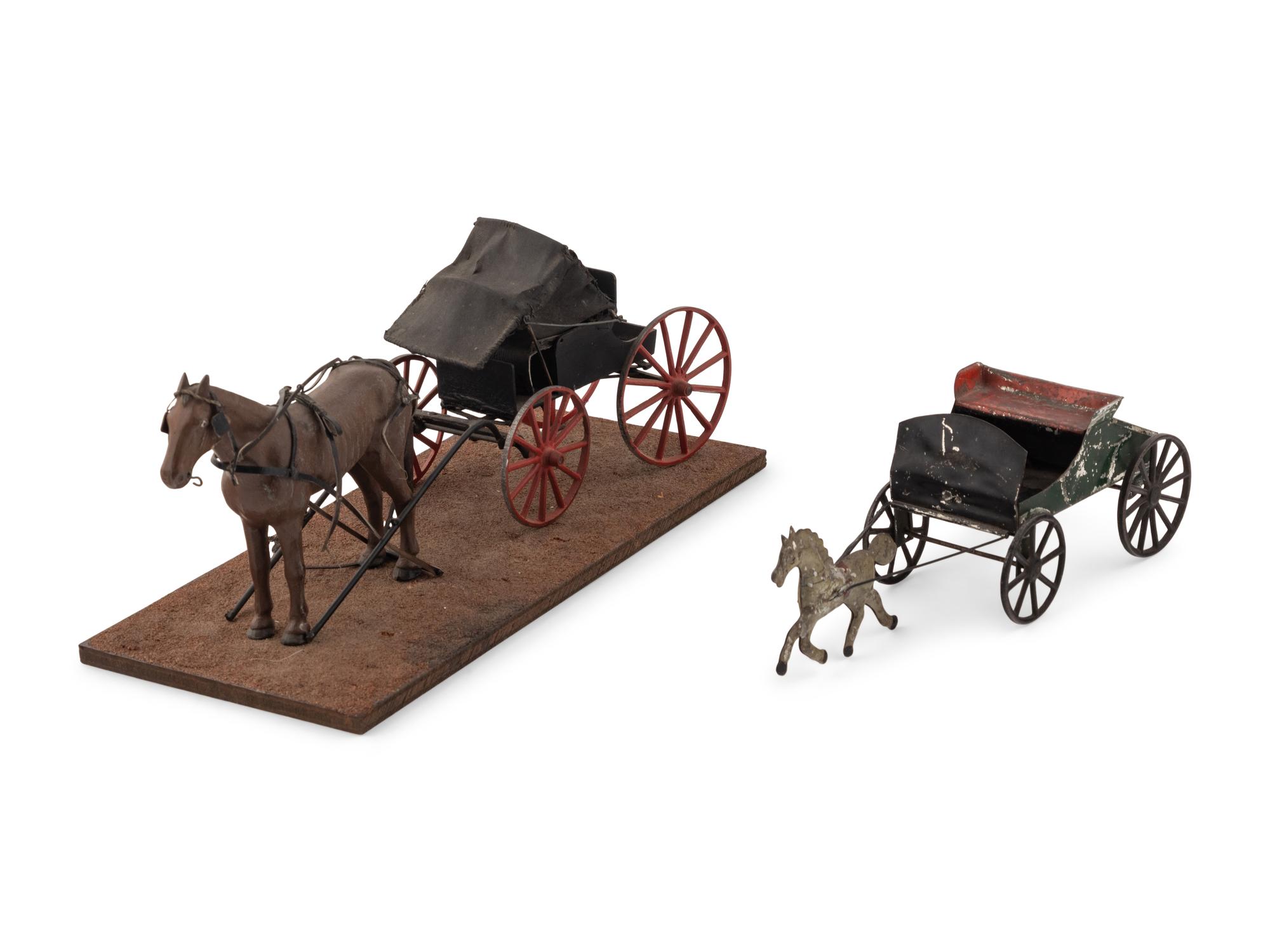 A Tin and a Cast Iron Horsedrawn Cab
