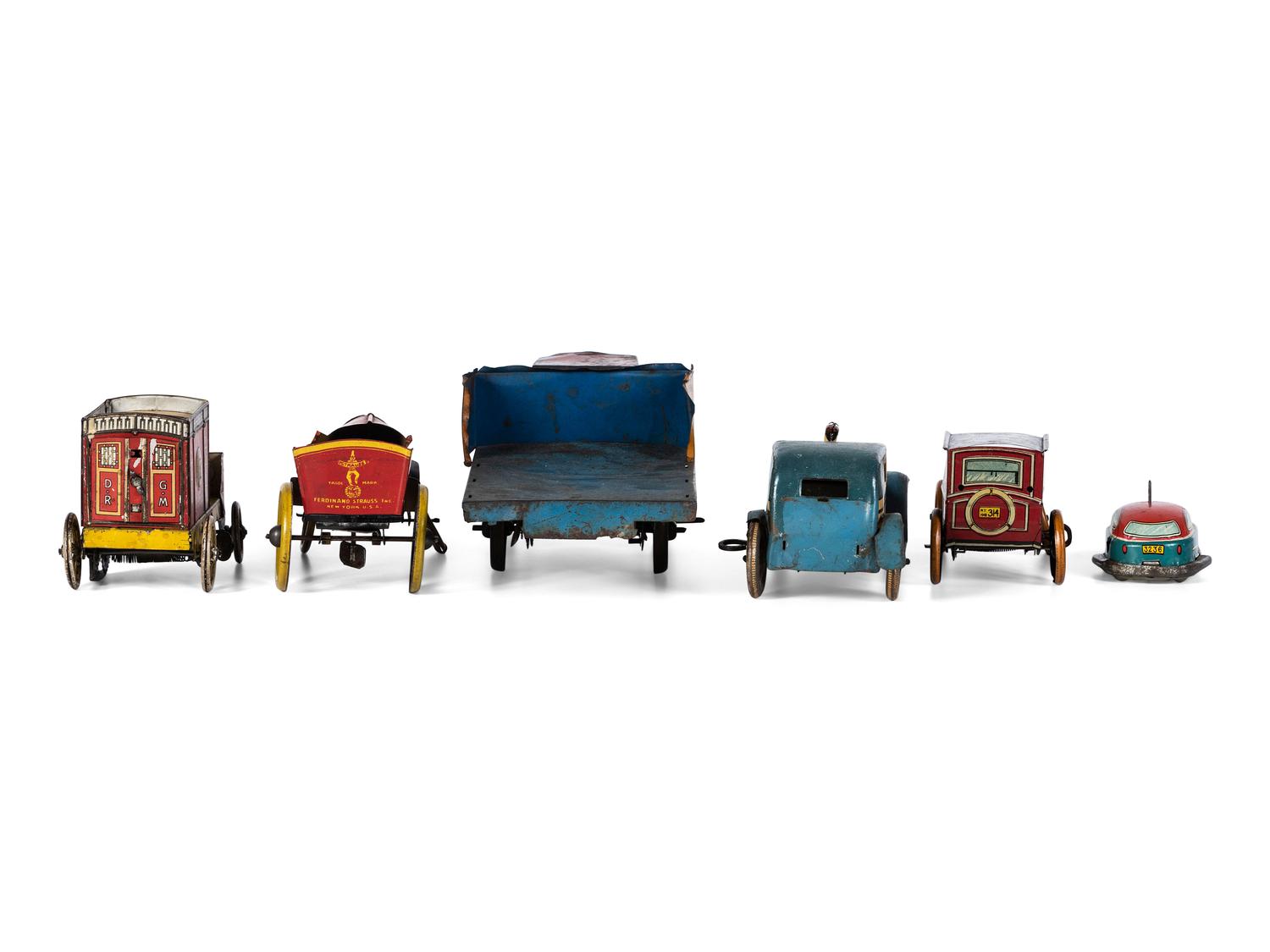 Six Tin Lithograph Toy Vehicles