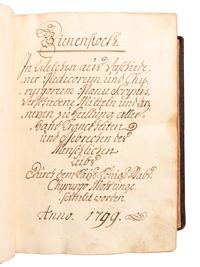 [MANUSCRIPTS - MEDICINE]. MOHR. A large compendium of medical and surgical treatments and cures for “different infirmities of human life,” kept by a practicing physician. [Vienna?, ca 1799-1818].