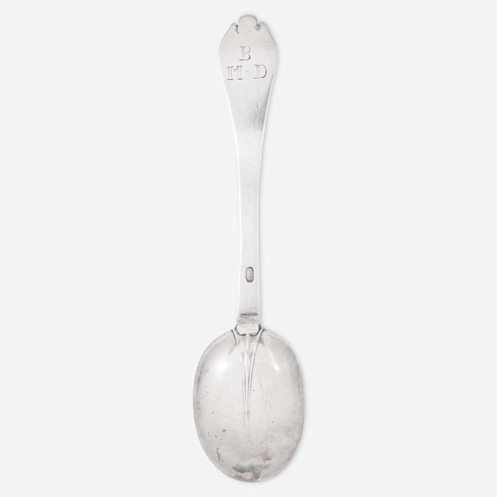 A silver tablespoon William Cowell, Sr. (1682-1736), Boston, MA, circa 1710