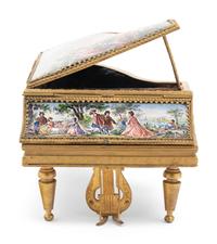 A Viennese Enamel Piano-Form Music Box