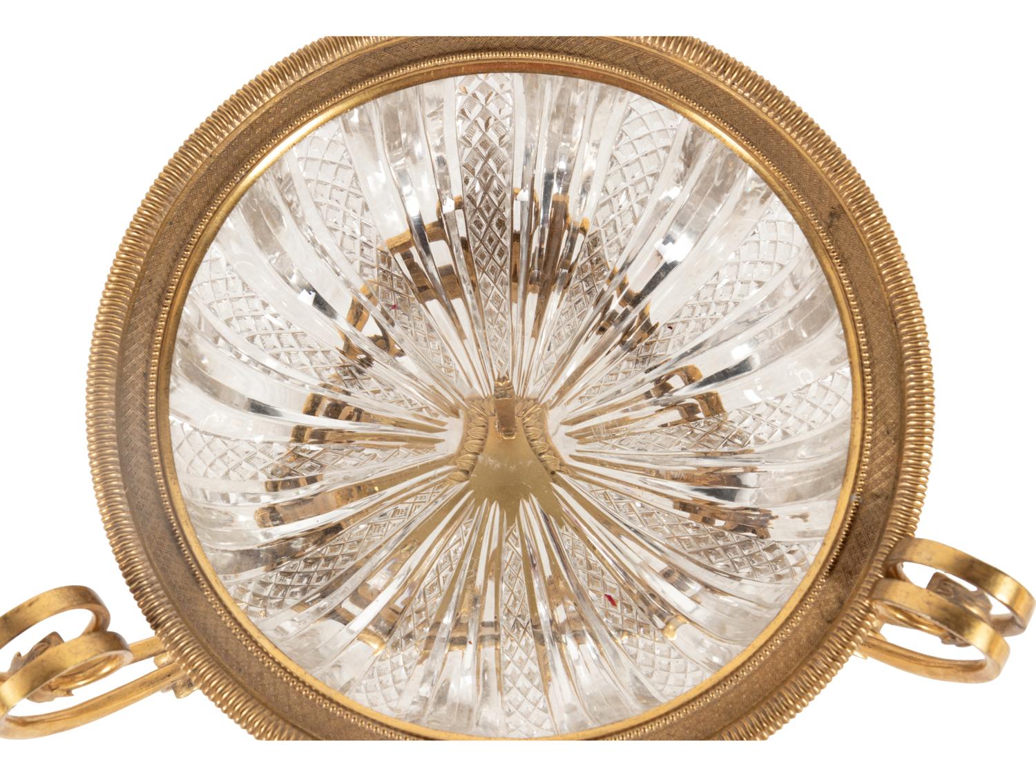 A Neoclassical Gilt Bronze and Leaded Glass Compote