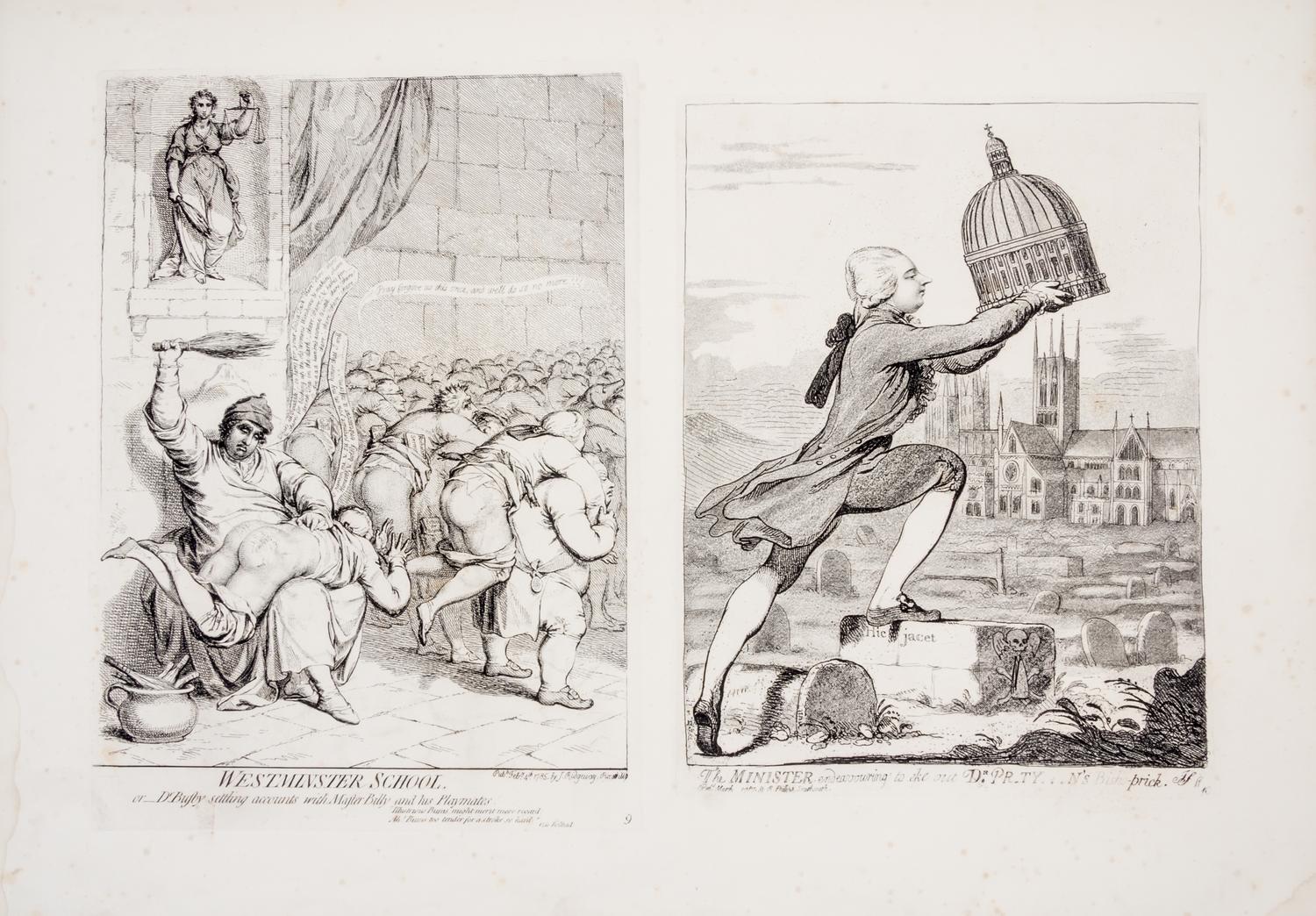 (CARICATURE) GILLRAY, JAMES. The Works. London, c. 1849. Numerous engravings throughout.