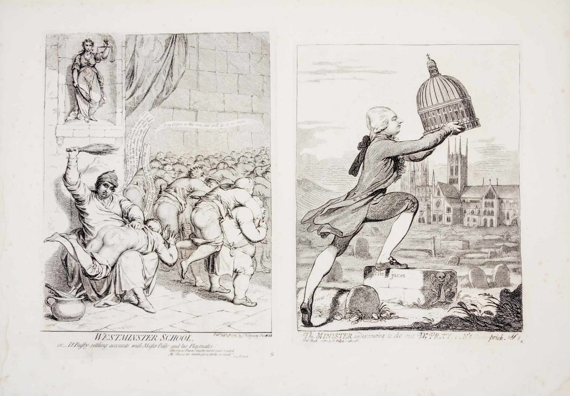 (CARICATURE) GILLRAY, JAMES. The Works. London, c. 1849. Numerous engravings throughout.