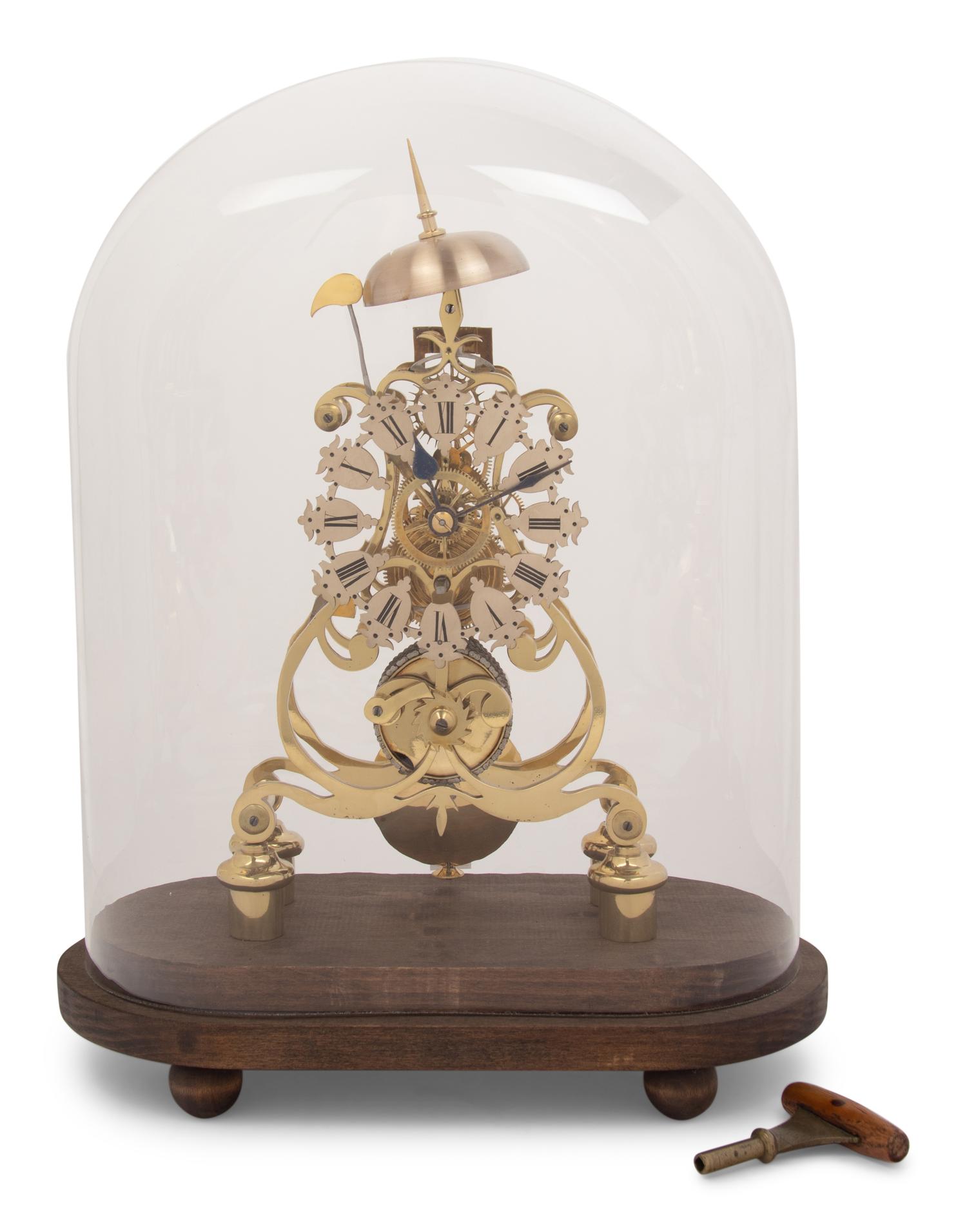A Brass Skeleton Clock