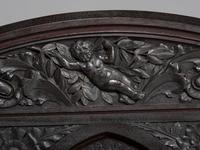 Cincinnati Art-Carved Bench with Inset Painted Panels, 1884