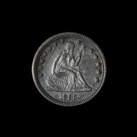 An 1883 Seated Liberty 25c Coin