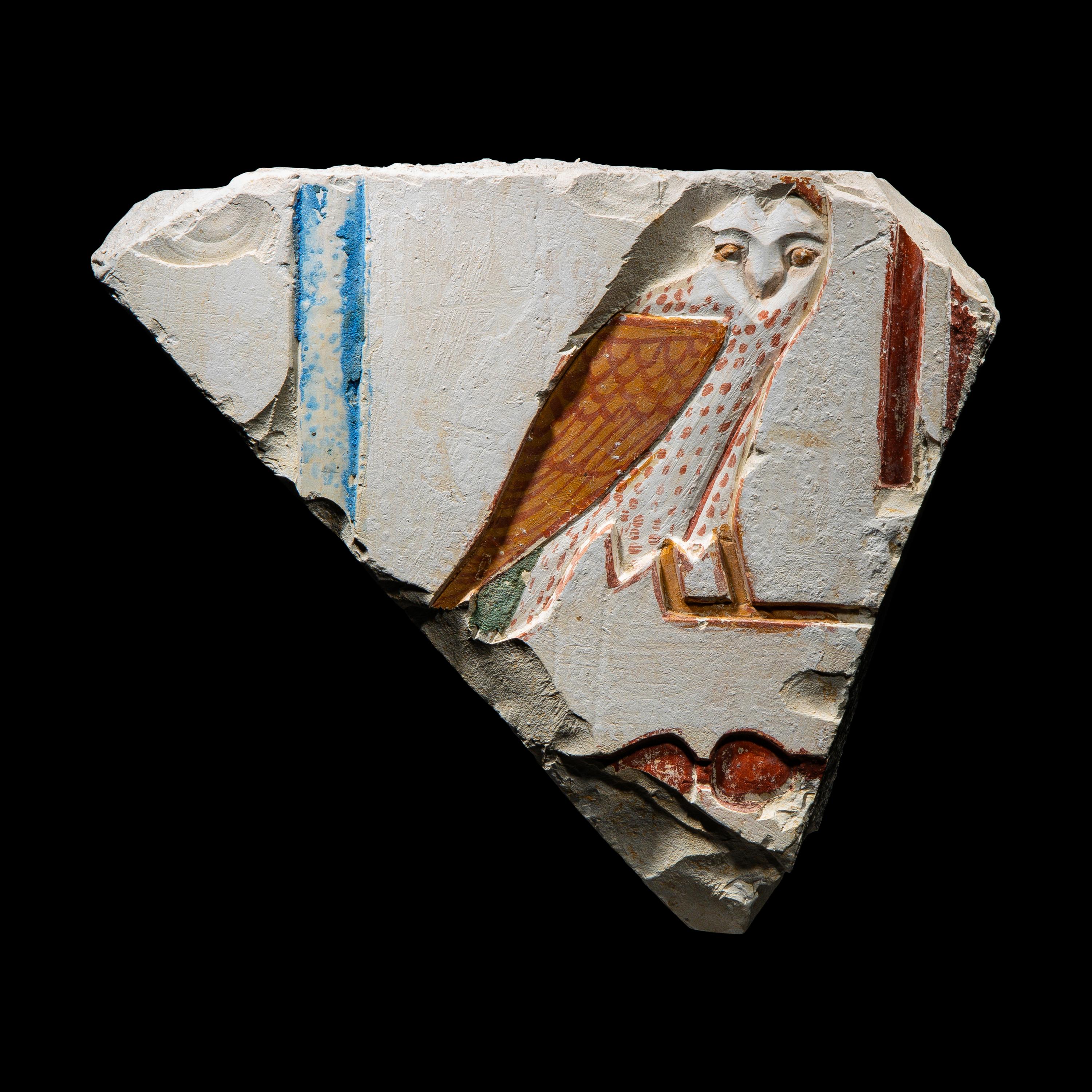An Egyptian Style Painted Relief Fragment