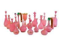 A Collection of Eighteen French Pink Opaline Glass Items — 19TH CENTURY