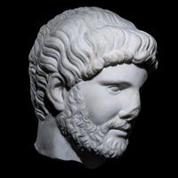 An Over Life-Size Roman Marble Portrait Head of Emperor Hadrian