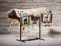 Northern Plains Beaded Buffalo Hide Pictorial Pad Saddle