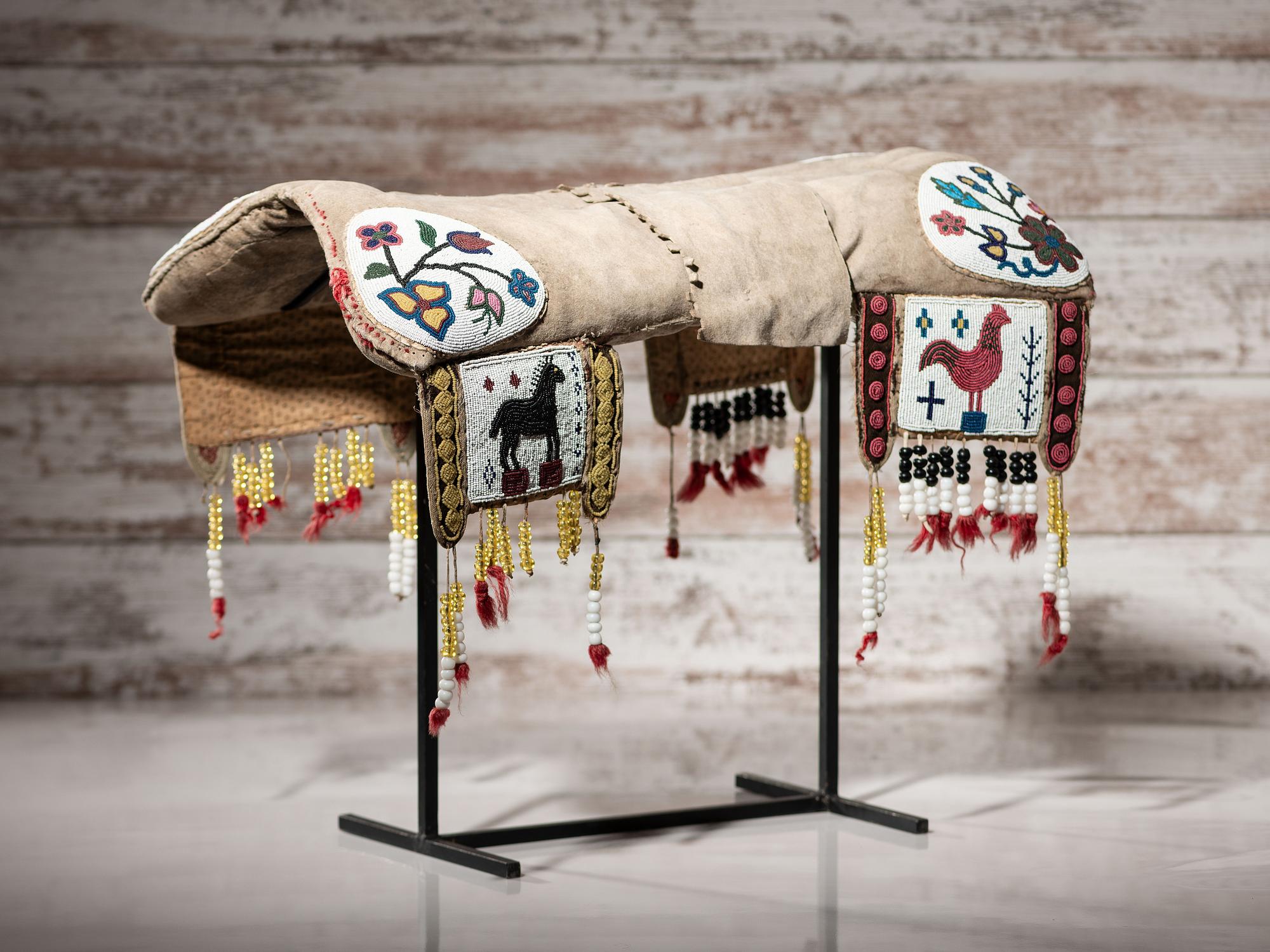 Northern Plains Beaded Buffalo Hide Pictorial Pad Saddle