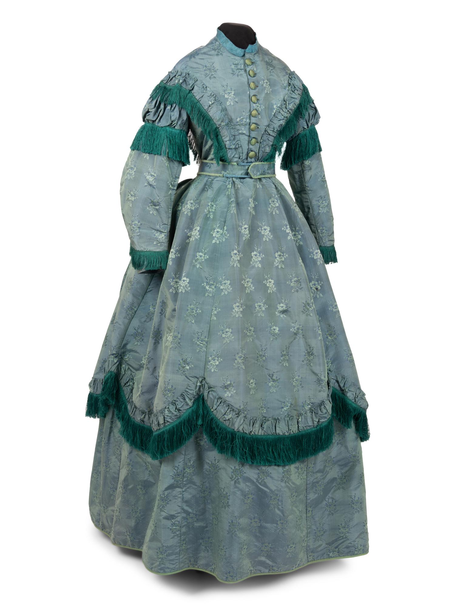 Silk Taffeta Dress with Fringe, 1867