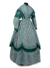 Silk Taffeta Dress with Fringe, 1867