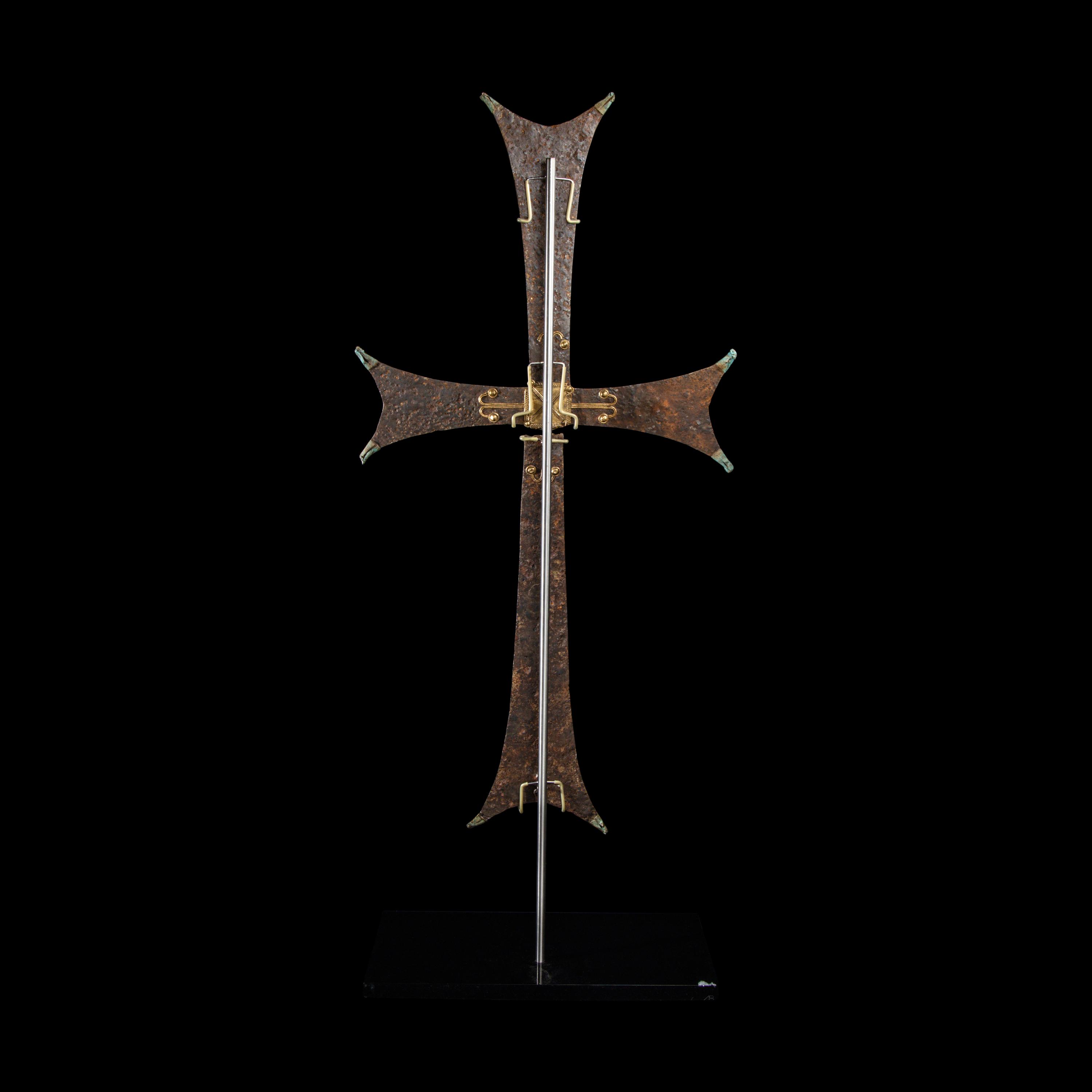 A Byzantine Iron and Gilt-Bronze Processional Cross
