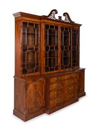 A George III Style Mahogany Breakfront Bookcase