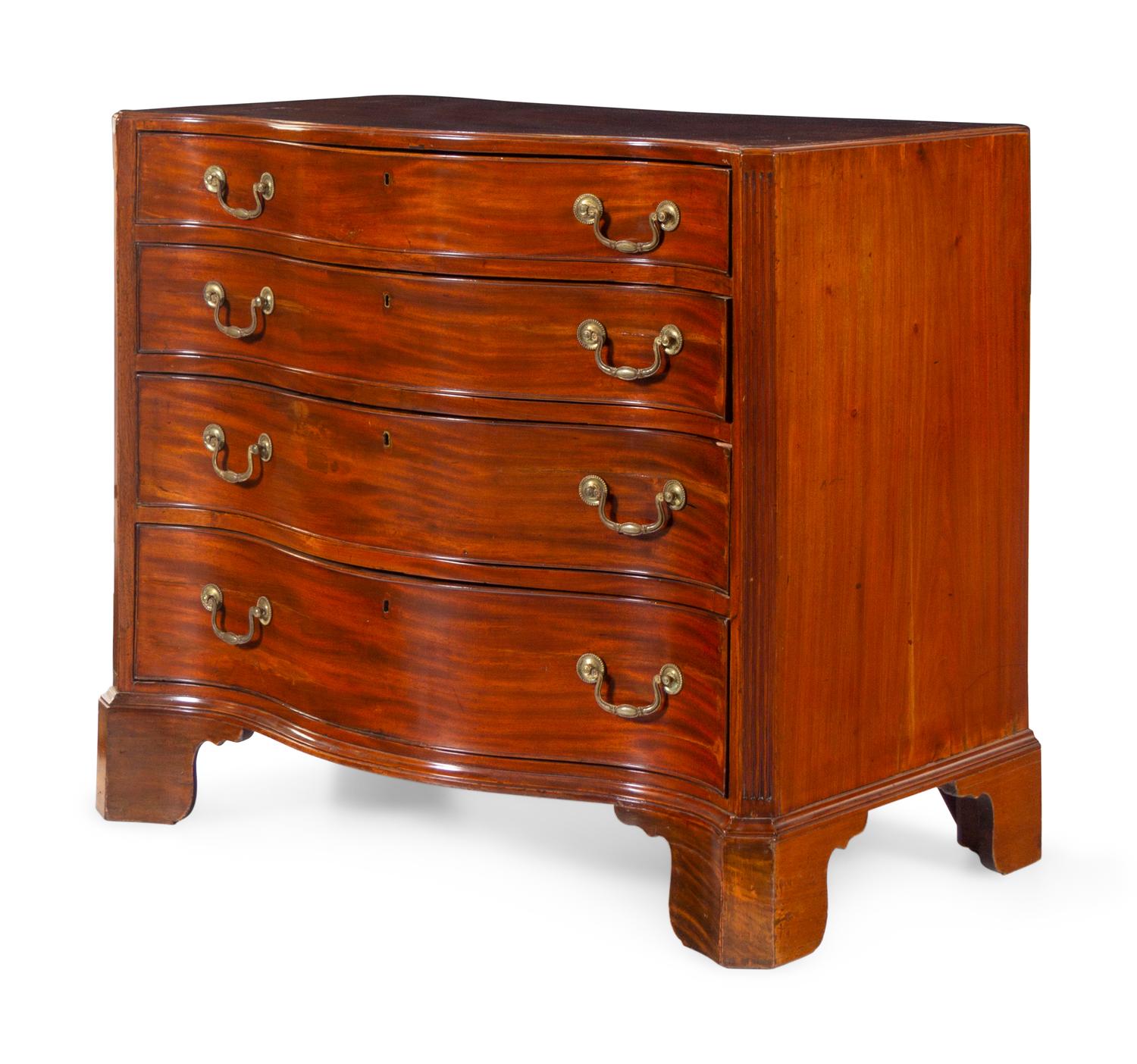 A George III Mahogany Serpentine-Front Chest of Drawers