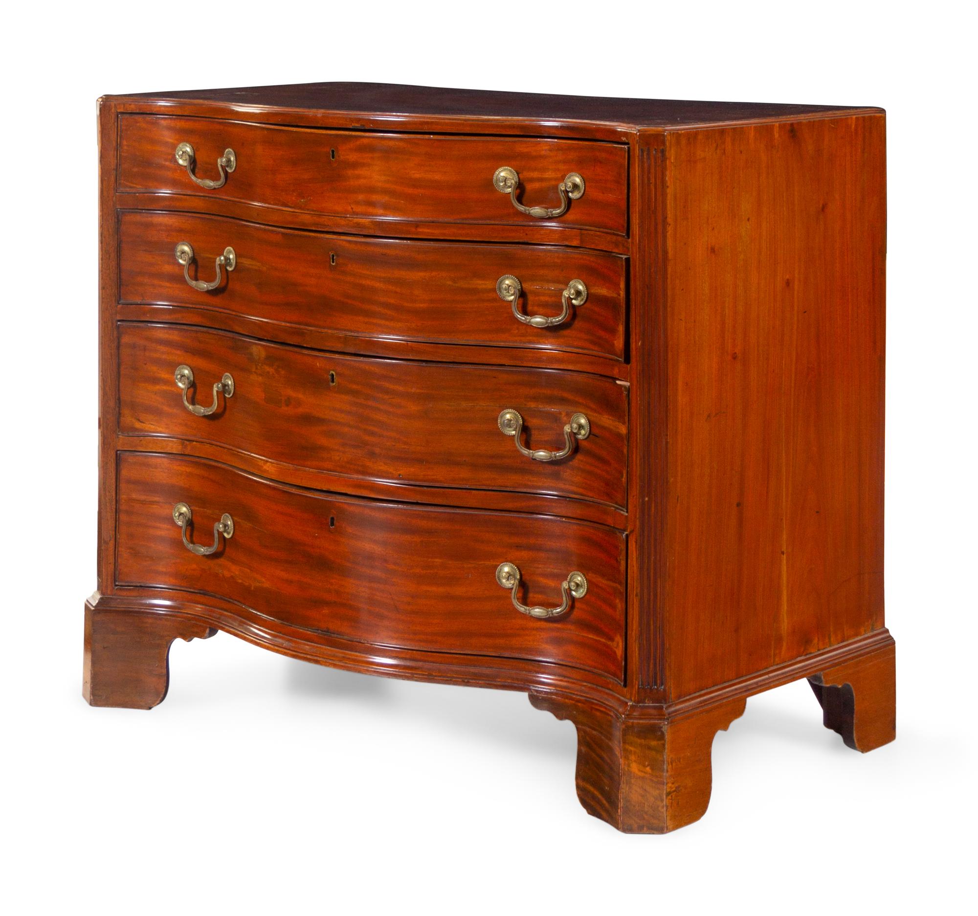 A George III Mahogany Serpentine-Front Chest of Drawers