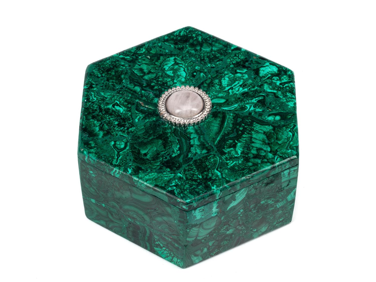 A Group of Four Malachite Boxes