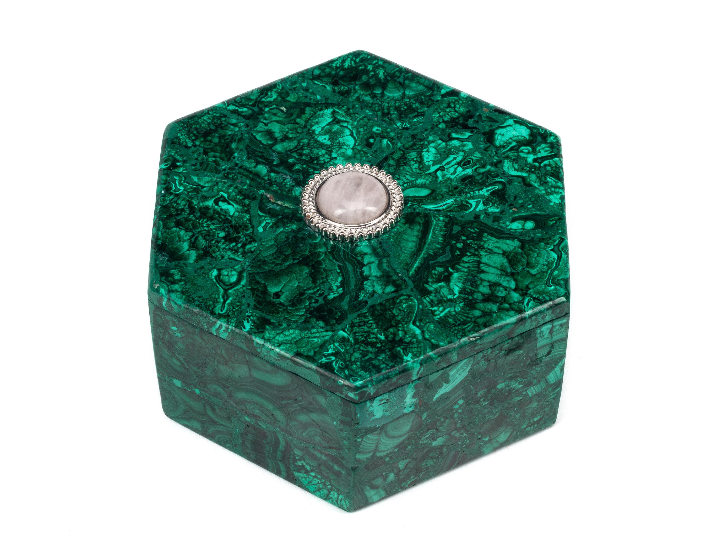 A Group of Four Malachite Boxes