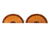 A Pair of Federal Style Fan Inlaid Demilune Tables