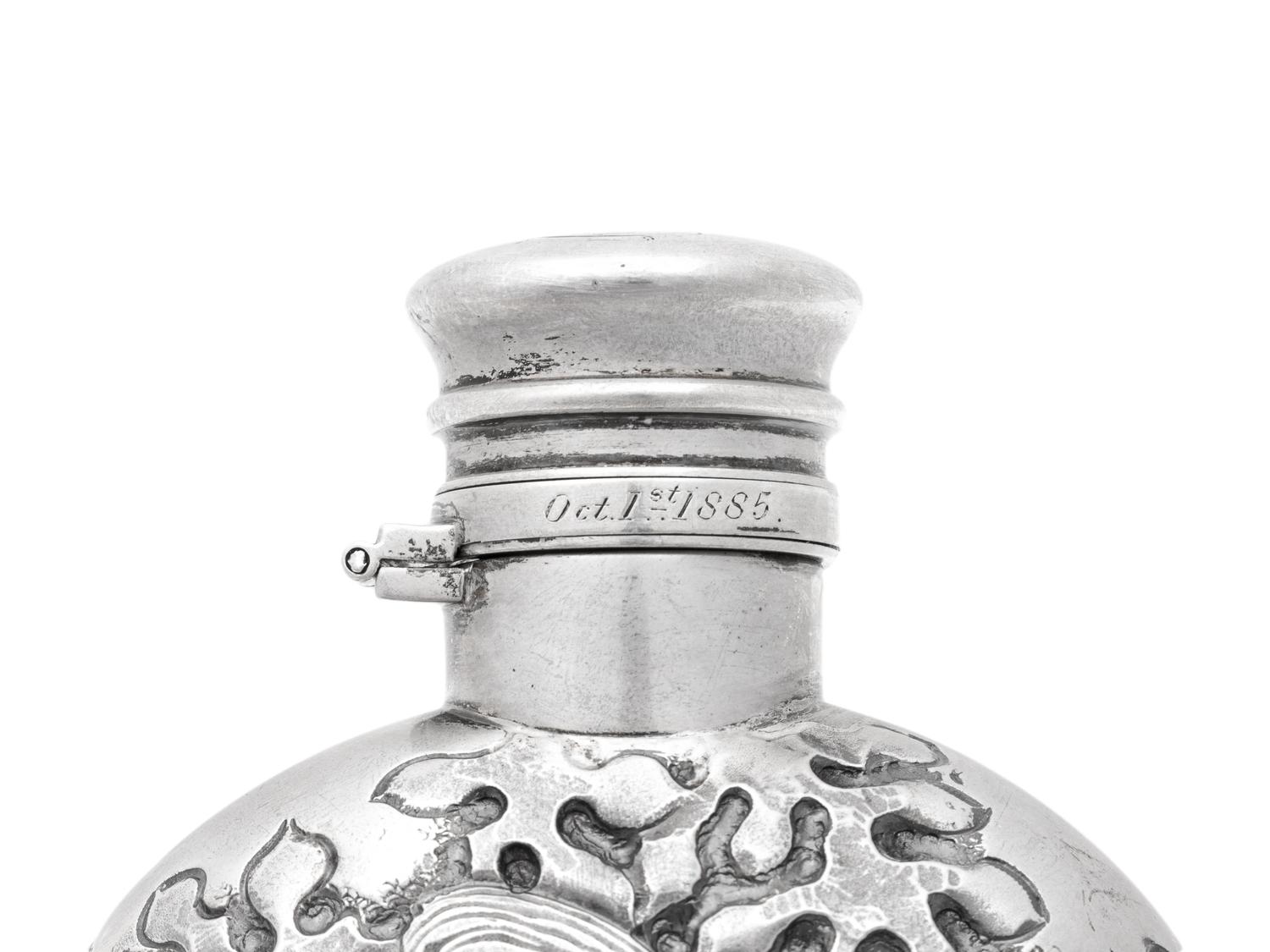 A Gorham Silver Sea Themed Flask
