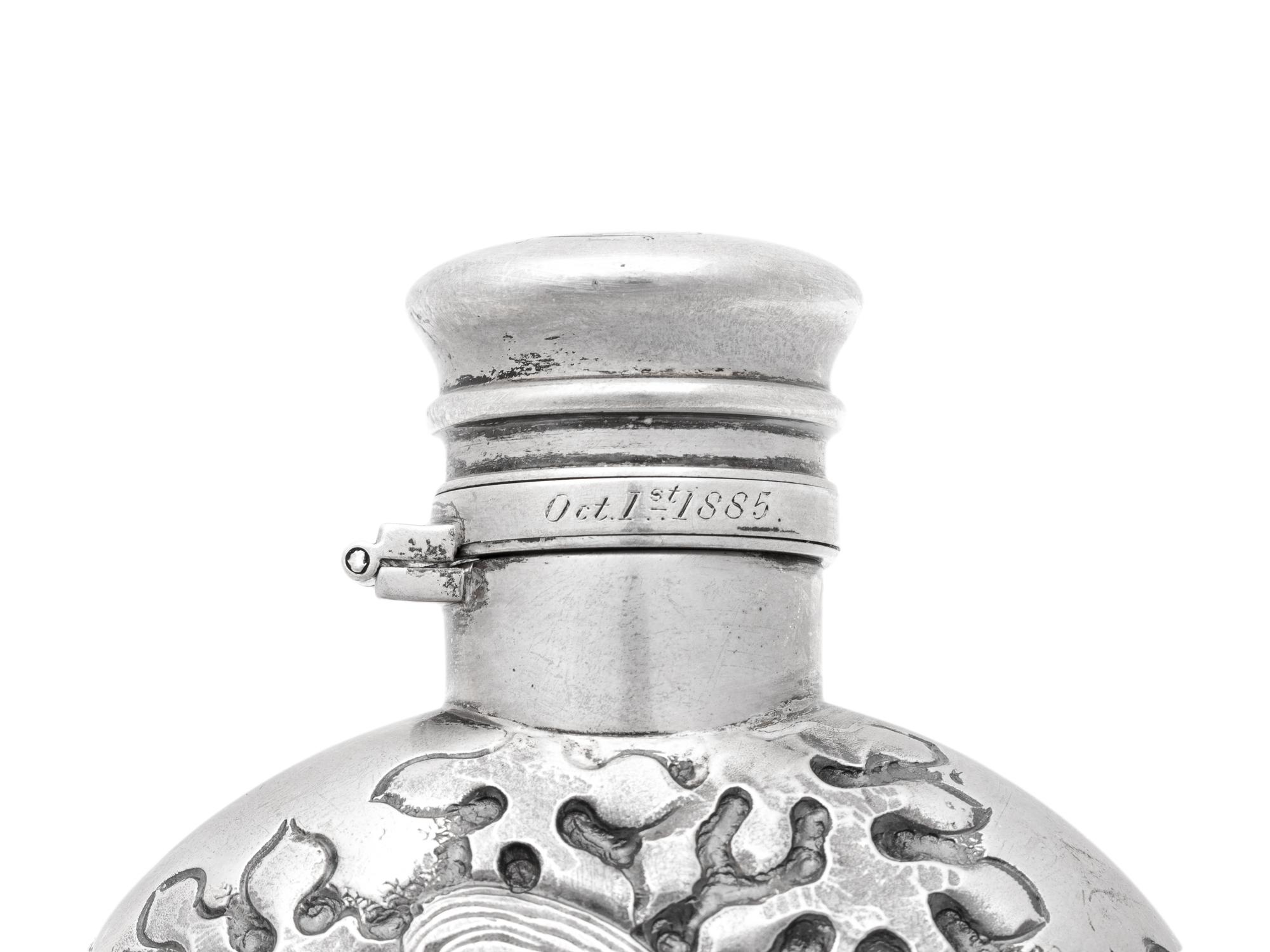 A Gorham Silver Sea Themed Flask