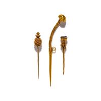 Three Greco-Roman Gold Stickpins