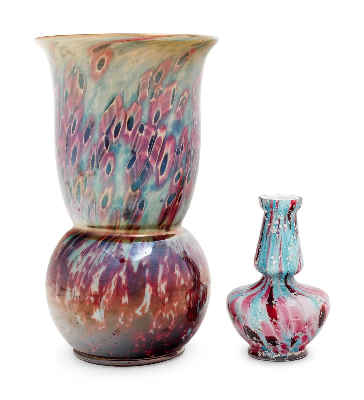 Two Czechoslovakian Glass Vases