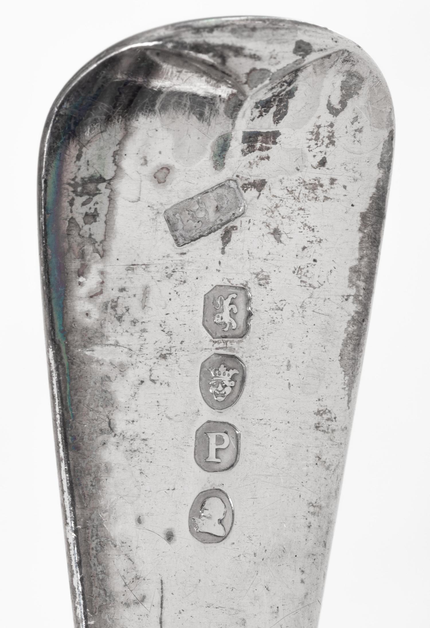 A Collection of Georgian Silver Flatware Articles
