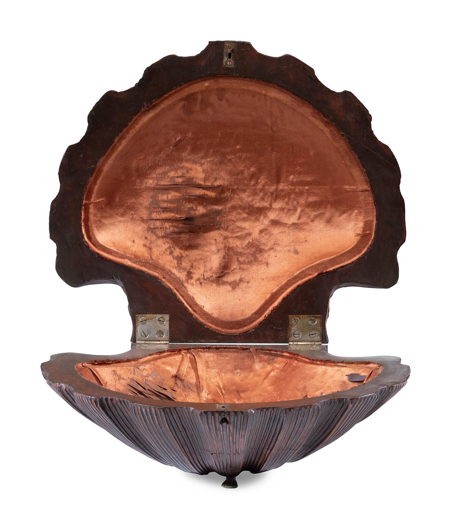A Carved Walnut Shell Box